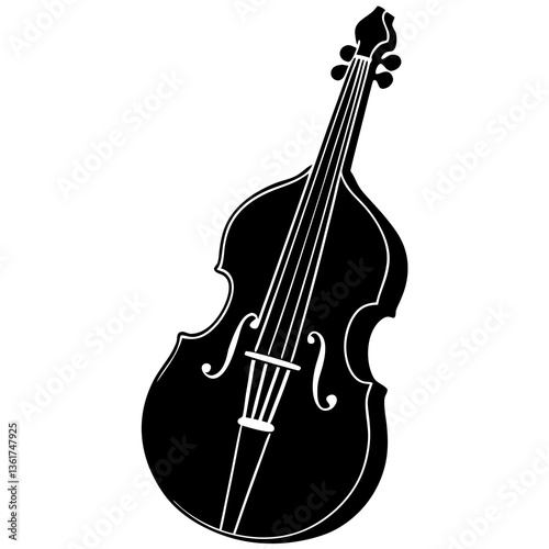 double bass vector illustration
