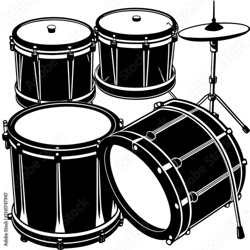 vector illustration of drums