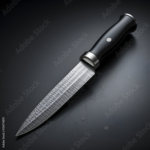 sharp knife on a black background