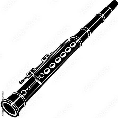 vector illustration of a flute