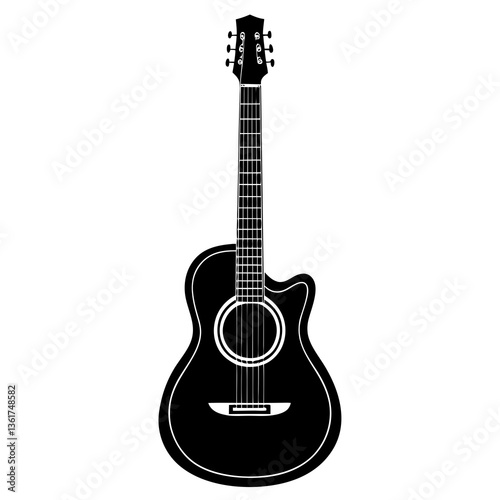 acoustic guitar isolated on white