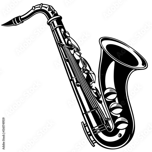 saxophone isolated on white background