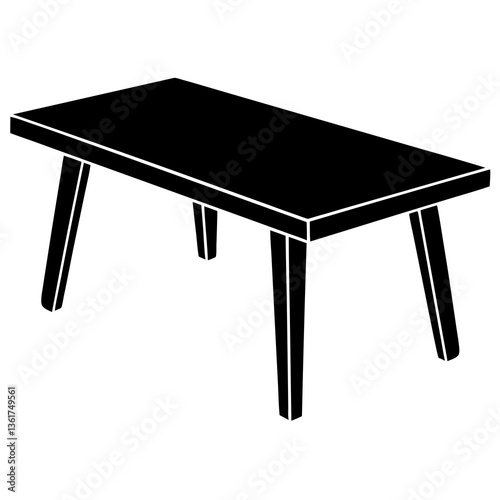 wooden table isolated on white