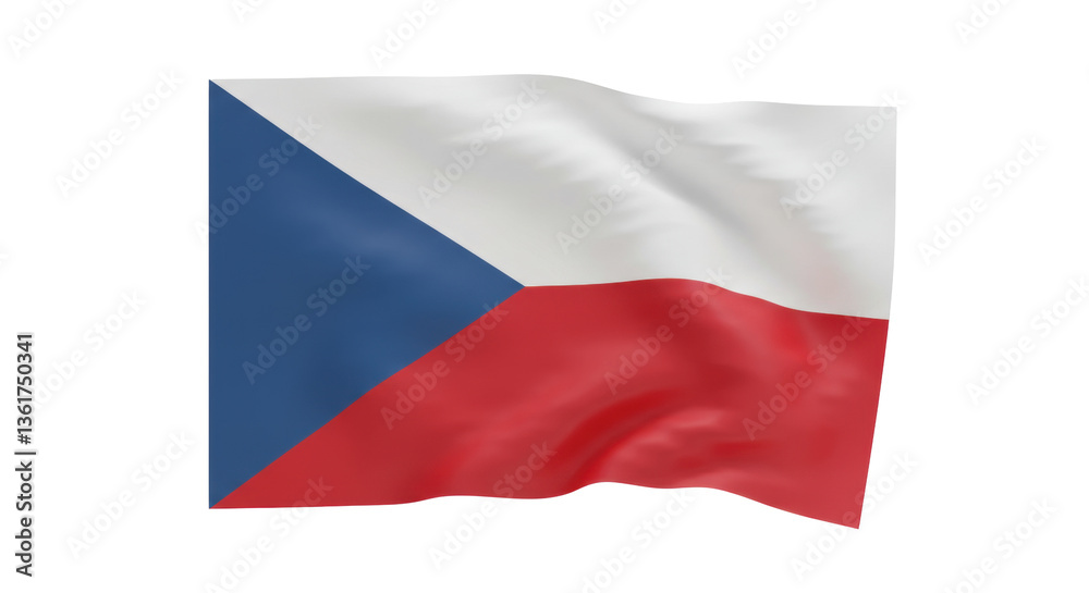 Isolated 3D Render of the Czech Republic Flag Waving Isolated 3D Render of the Czech Republic Flag Waving