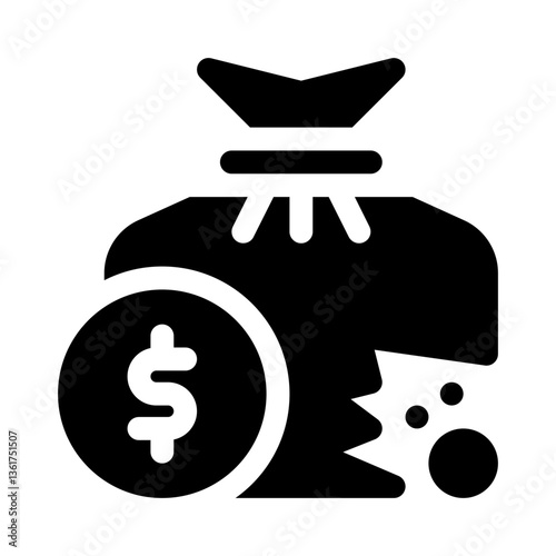 Money Bag with Hole glyph icon