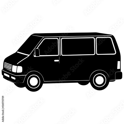 vector illustration of a minivan