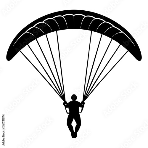 silhouette of a parachute