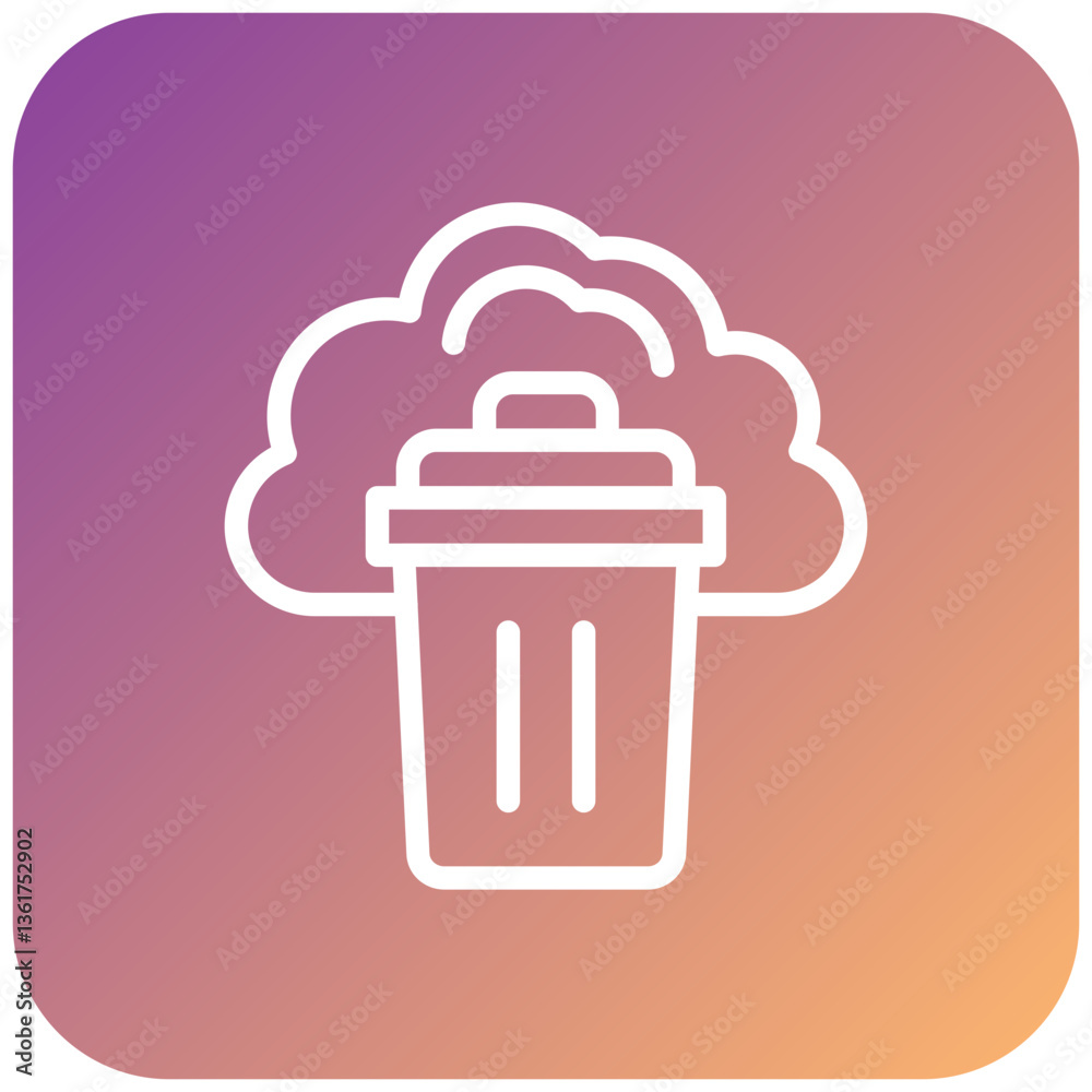 Vector Design Cloud Delete Icon Style