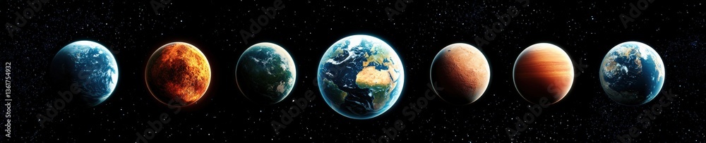 Fototapeta premium A futuristic climate model simulation showing planetary changes.