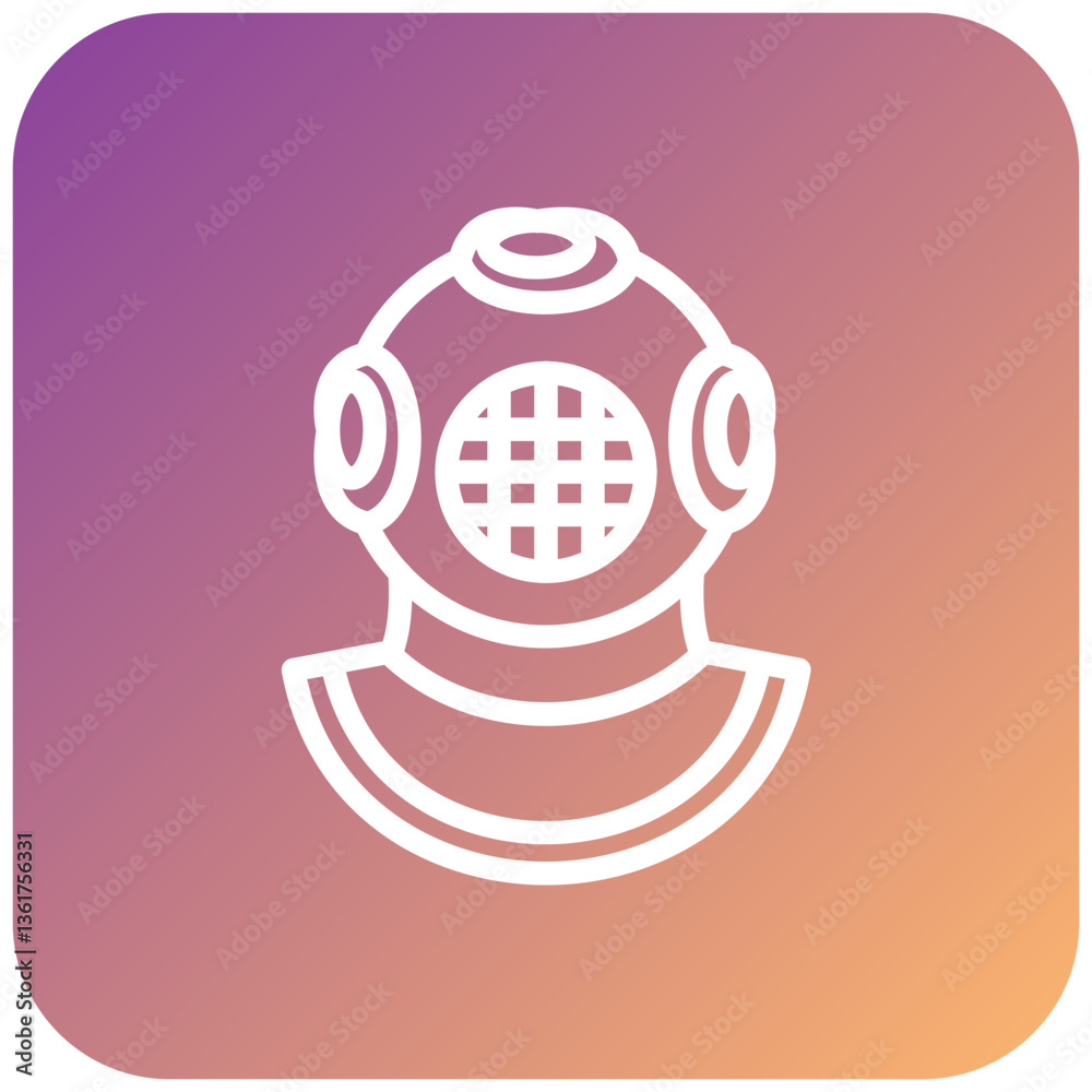 Vector Design Diving Helmet Icon Style Vector Design Diving Helmet Icon Style