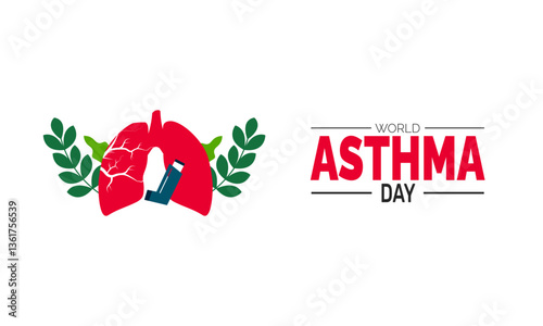 World Asthma Day. Holiday concept. perfect for  blue Background Template, placard, Banners, Cards, Posters design template, Classic Social Media Post with text inscription.
