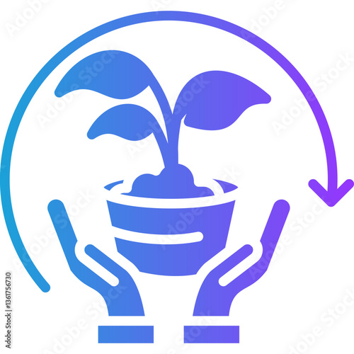 Sustainable Agriculture glyph gradient icon