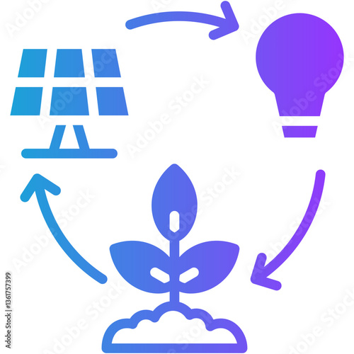 Ecosystem glyph gradient icon