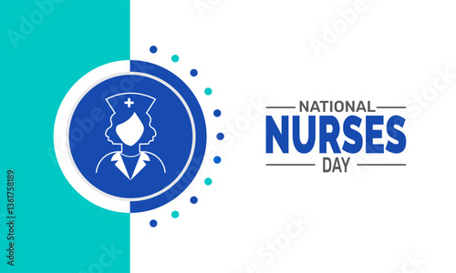 International Nurses day. Holiday concept. perfect for  blue Background Template, placard, Banners, Cards, Posters design template, Classic Social Media Post with text inscription.
