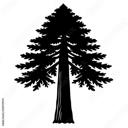 giant sequoia tree vector