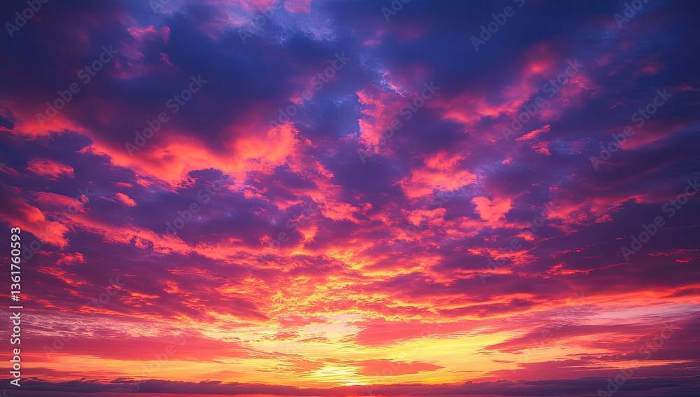 Obraz premium Dramatic sunset sky, vibrant colors