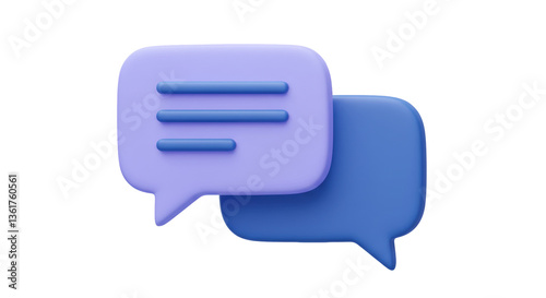 Isolated Two 3D Blue Speech Bubbles