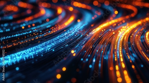 Realistic 8K Image of Optical Fiber Symbolizing Internet Connection