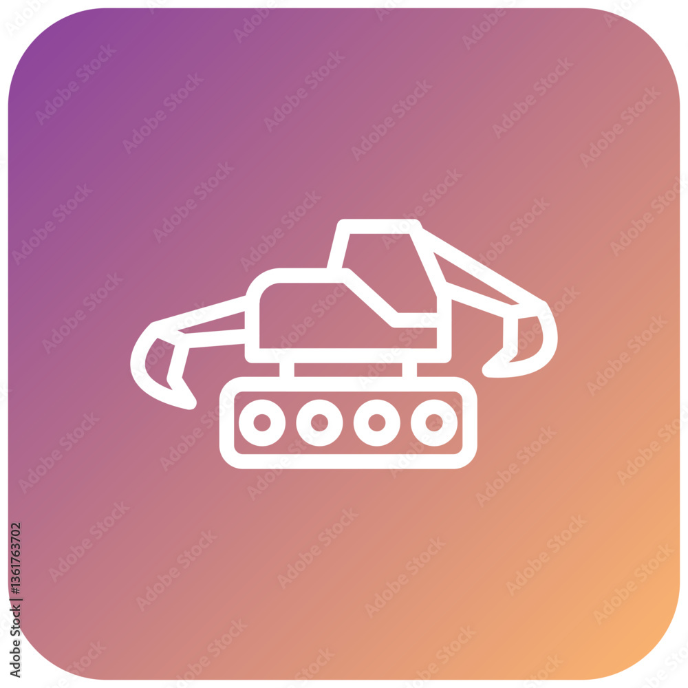 Obraz premium Backhoe Icon Style