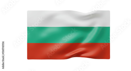 Isolated Waving Bulgarian Flag