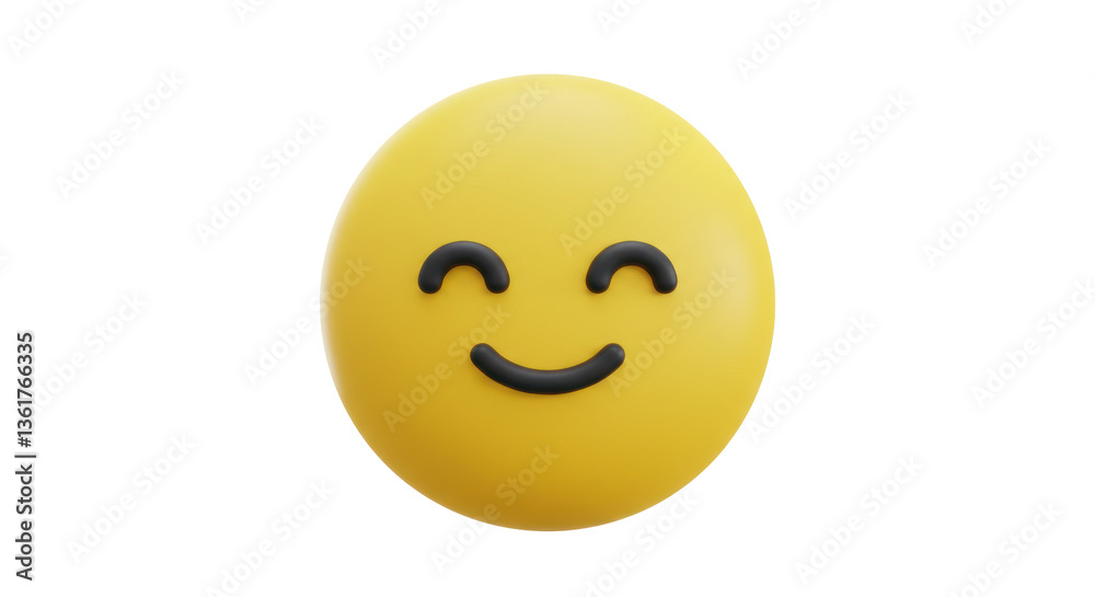 Fototapeta premium Isolated Simple Yellow Smiling Emoji Face