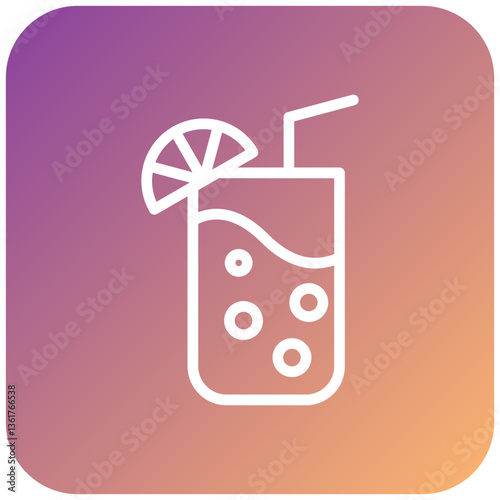 Cold Drink Icon Style