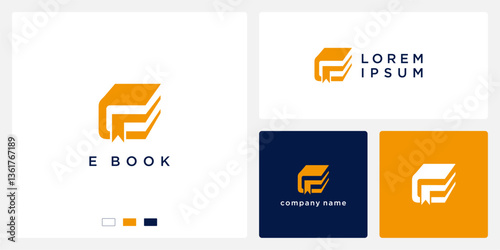 E book logo design template