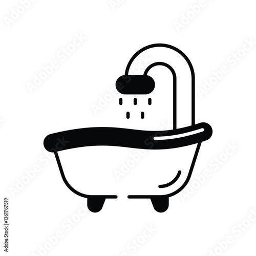Bathtub vector icon stock illustration