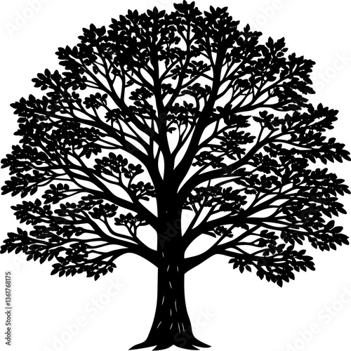 sandalwood  tree silhouette vector