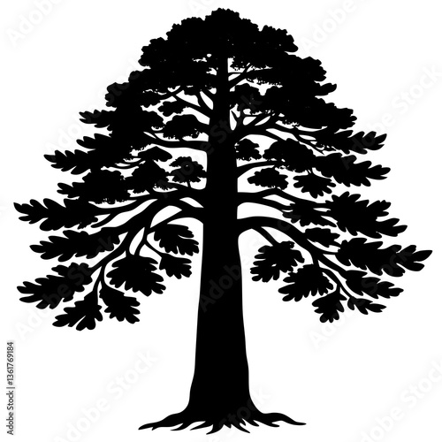 sequoia tree silhouette vector