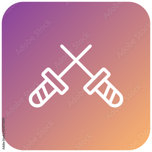 Fencing Sports Icon Style