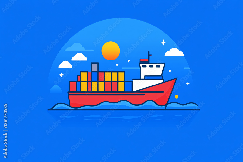 Obraz premium Cargo ship Sea Transport Logistic Container freight