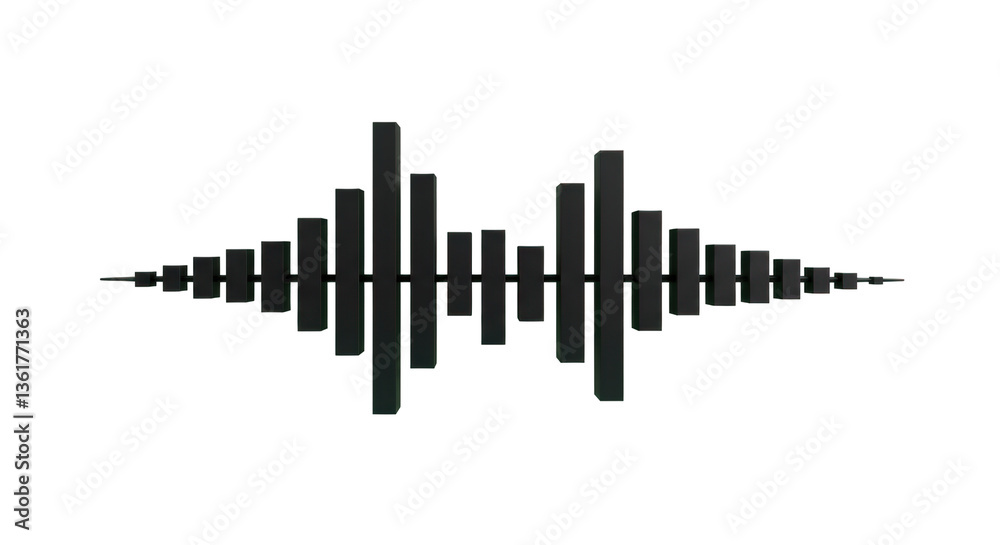 Isolated Black Sound Wave Graphic Representation Isolated Black Sound Wave Graphic Representation