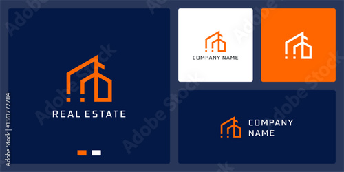 Unique real estate logo design template