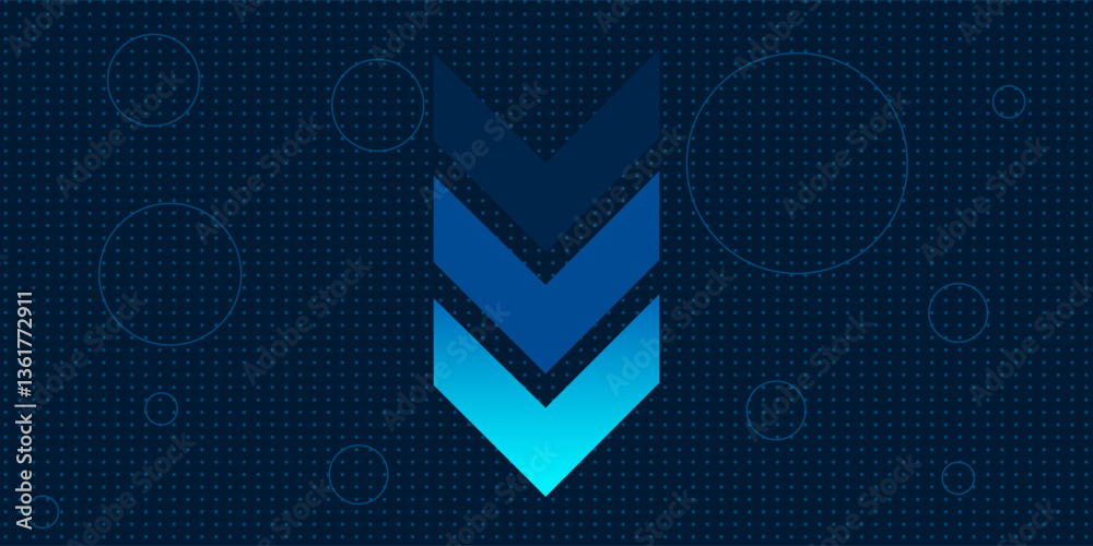 Fototapeta premium Light arrow up on grid dark background illustration copy space digital growth concept.eps10