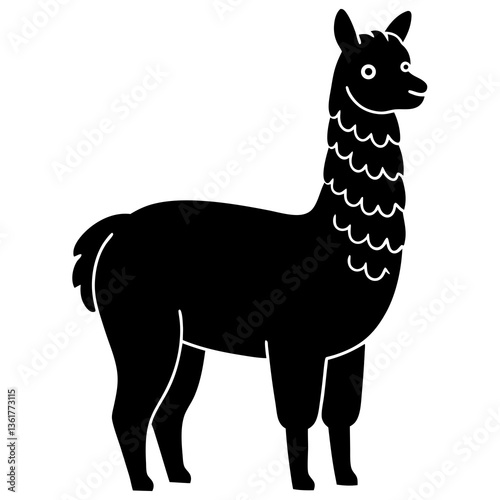 vector illustration of a alpaca
