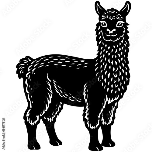 vector illustration of a alpaca