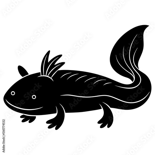 axolotl isolated on white