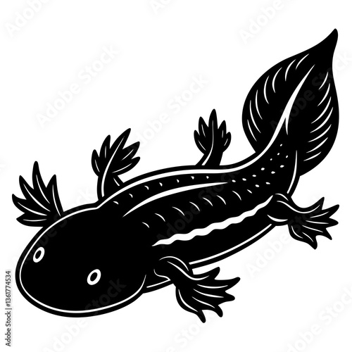 axolotl isolated on white