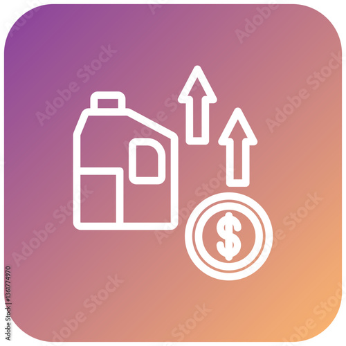 Oil Price Increase Icon Style