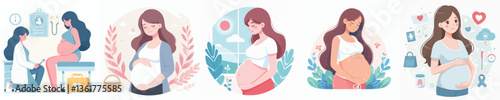 Vector of a pregnant woman.