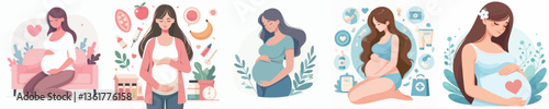 Vector of a pregnant woman.