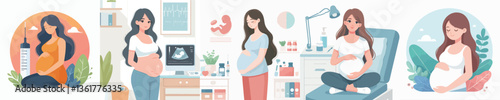 Vector of a pregnant woman.