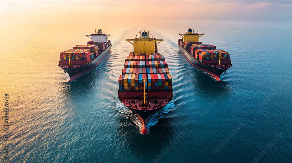 Obraz premium Transport Container ship Logistic Cargo ship