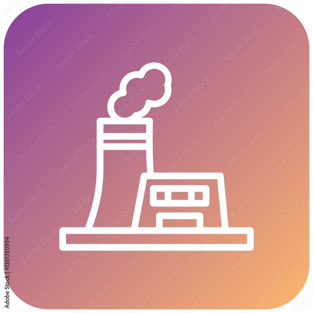Nuclear Plant Icon Style Nuclear Plant Icon Style