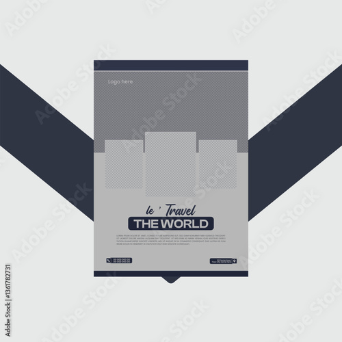 Travel Flyer Vector,  Modern Travel Flyer Template Design