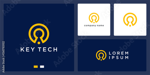 Key tech global logo design template