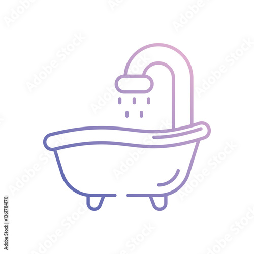 Bathtub vector icon stock illustration