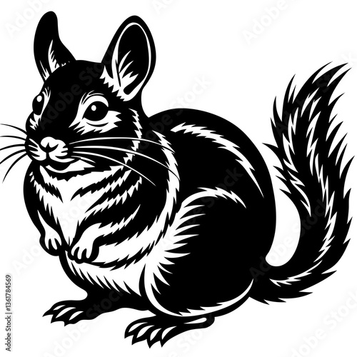 chinchilla on white background