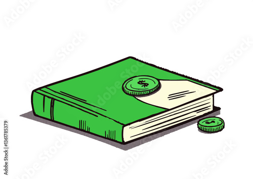 Vector illustration of a bankbook and money concept